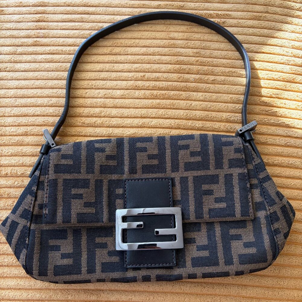 Fendi Zucca Mini Mamma Baguette Shoulder Bag